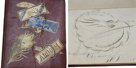 1887 Antique Autograph Album Spencerian Bird Kent Oh Frank L Rhodes Book - £228.86 GBP