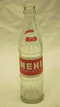 Vintage NEHI Beverages Soda Pop Bottle Clear Glass Ribbed Sides 10 oz. a - £15.56 GBP