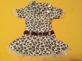 Girls-Little Lass dress-Size 12 mo.-brown animal print short sleeve - £12.57 GBP