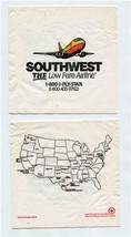 Southwest Airlines THE Low Fare Airline Cocktail Napkin with Route Map 1994 - £8.50 GBP