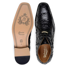 Belvedere Ciro Men's Shoes Exotic Pirarucu Classic Chukka Boot Black BR03 image 2