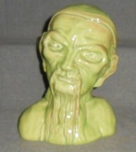 1950s Roselane Pottery ASIAN MAN BUST #382 Pasadena California CHARTREUS... - $1,291.56 MXN
