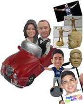 Personalized Bobblehead Lovely Couple In Classic Convertible Car - Motor... - £182.69 GBP
