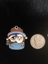 Penguin Santa Gift Enamel Bangle Pendant charm Necklace Pendant Charm C23 - $14.25