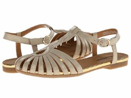 NEW BARE TRAPS GOLD LEATHER FLAT SANDALS SIZE 8 M - £45.36 GBP