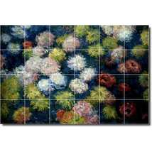 Claude Monet Flower Painting Ceramic Tile Mural P06104 - £187.74 GBP+