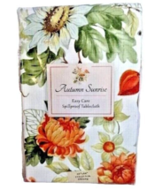 Autumn Sunrise Fabric Tablecloth 60 x 84-inch Kitchen Dining Easy Care Floral - £28.33 GBP