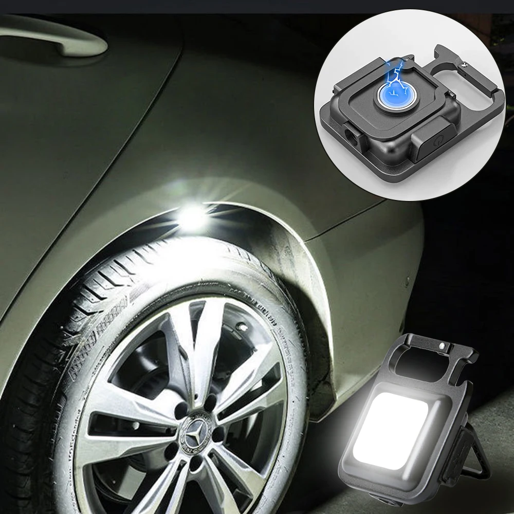 Sporting Mini LED Working Light Portable Pocket Flashlight USB Rechargeable Key  - £23.62 GBP