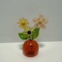 VTG 1960/70’s Gamut Designs Lucite Flowers &amp; Leaves &amp; Solid Vase-VGC-MCM - £23.45 GBP