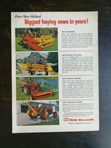 Vintage 1962 New Holland Haying Tractor Full Page Original Color Ad - $6.64