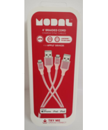 Modal - 4FT Lightning to USB Charge &amp; Sync Cable (2 Pack) - Pink/Peach - £8.71 GBP