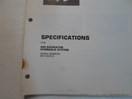 Caterpillar 245 Excavator Hydraulic System Specifications Manual 95V1-95V319 - $48.94