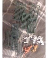 Lot Of Toy Play Set Green Fence Farmer Farming Toys Animals - $23.36