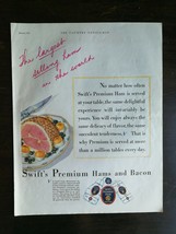 Vintage 1931 Swift's Premium Hams and Bacon Full Page Original Color Ad - $6.64