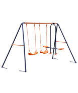Outdoor Child Swing Slider Set Garden With 2 Swings And 1 Glider Backyar... - $156.99