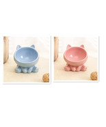 Ergonomic Ceramic Cat Bowl – Tilted Neck Guard Food Bowl for Pets - $67.64 CAD