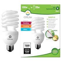 OttLite 25W Swirl Screw in Light Bulb - Compact Fluorescent Light Bulbs Replacem - £26.88 GBP