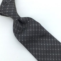 Ralph Lauren Purple Label Italy Tie Silver Blk Square Necktie Luxury Sil... - $188.09