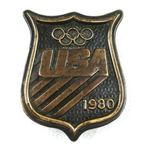 Vintage 1980 USA Olympics Sports Summer Games Belt Buckle Bergamot Brass... - £11.73 GBP