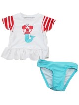 Cat &amp; Jack™ ~ Infant Size 18 Month ~ Mermaid Lobster Heart ~ Two Piece Swimsuit - £11.92 GBP