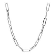 New 925s Sterling Silver ME Paper clip Chain Necklace 16” - $78.21