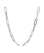 New 925s Sterling Silver ME Paper clip Chain Necklace 16” - $78.21