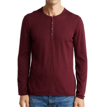 John Varvatos Collection Men&#39;s Long Sleeve Parker Henley Knit Sweater Tee Plum - £70.41 GBP