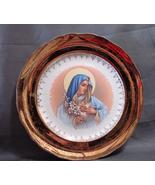Sabin Crest O Gold 10&quot; 22k Plate Virgin Mary Collector Plate Vtg  - £19.11 GBP