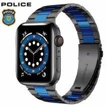 Police Blue Line Stainless Steel Apple Watch Band 5 6 7 8 SE Band 42mm 4... - $15.83