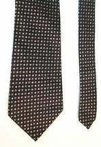 Croft &amp; Barrow 100% Silk Checkered Squares Circles Tie 58&quot; Business Care... - £7.06 GBP