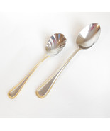 Wallace 18/8 Stainless Steel Soup Sugar Shell Spoon Regal Pearl Gold Bea... - £9.19 GBP