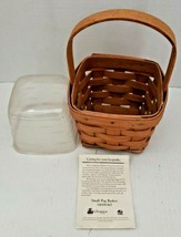 1995 Longaberger SMALL Peg Basket With Handle and Plastic Liner #14000AO - £31.38 GBP