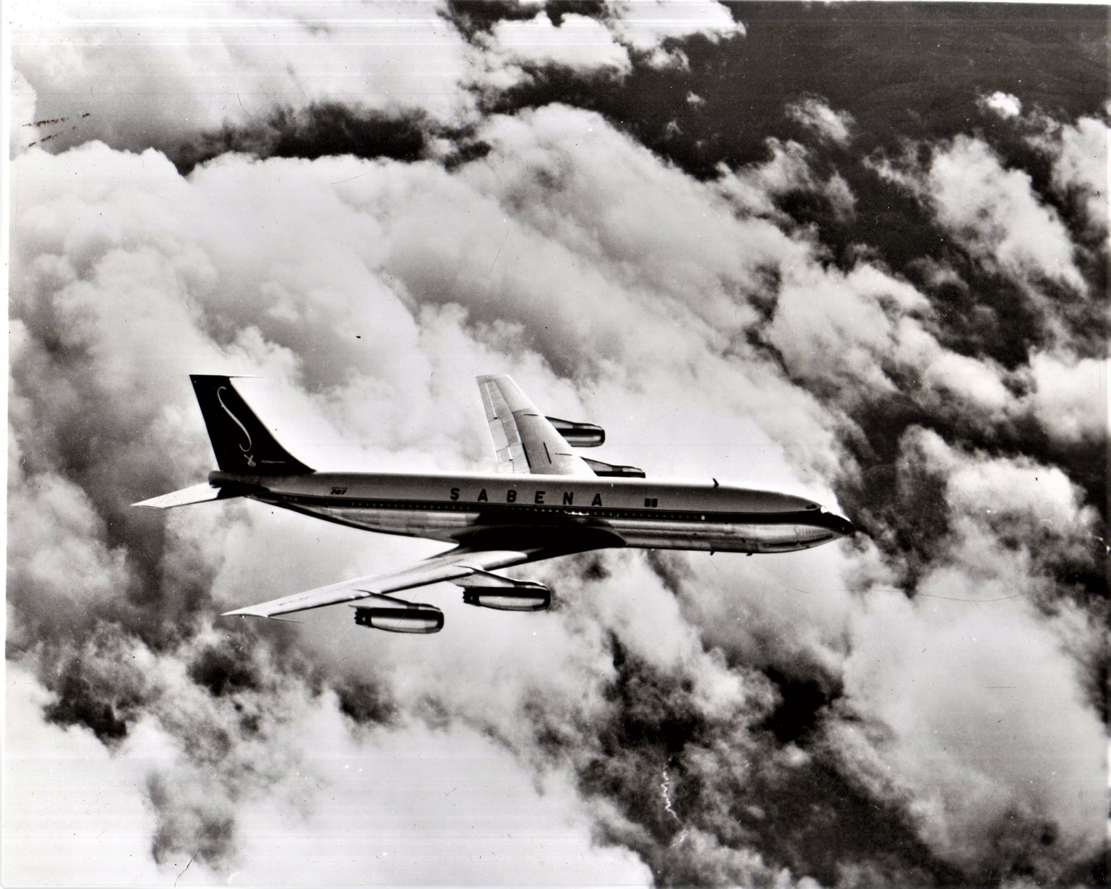 Photograph SABENA Belgian World Airlines Vintage Photograph of 707 - $3.55