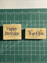 Lot of (2) 1996 STAMPIN UP! Stamps -  Happy Birthday &amp; Thank You   - £7.86 GBP