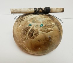 Native Tribal Look Fetish Art Ceramic Pot Jar Pottery Sculpture Lid Turq... - $58.95