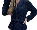 Ann Taylor Loft Corduroy Jacket Blazer Women’s Petite 6P Belted Navy Blu... - $19.01