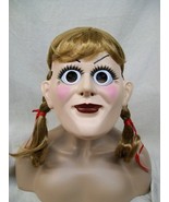 Licensed Annabelle Creation Costume Mask &amp; Wig Haunted Creepy Doll The C... - $515.50 MXN