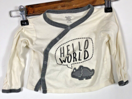 Gerber Organic Cotton 3-6M 3-6 Months Hello World Snap Up Shirt Dinosaur Boys - $7.69