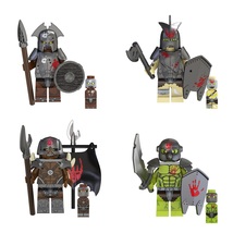 Heavy Uruk-hai Warriors The Lord of the Rings 4pcs Minifigures Building Toy - $11.49