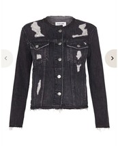 Frame Rigid Release Le Jacket  Raw Edge Vintage Denim Black Coat Size S,... - £55.38 GBP