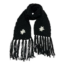Charming Charlie Black Knit Scarf with Snowflake Appliqué – 94” – NWT - $335.86 MXN