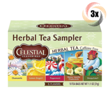 3x Boxes Celestial Assorted Flavor Sampler Herbal Tea | 18 Bags Each | 1... - £16.99 GBP