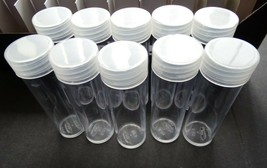 Lot of 10 BCW Nickel Round Clear Plastic Coin Storage Tubes w/ Screw On ... - £10.18 GBP