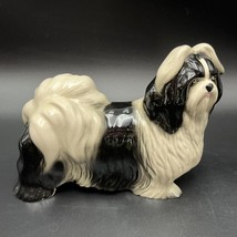 Coopercraft England Shih-Tzu / Lhasa Apso Black &amp; White Ceramic Figurine - $67.68