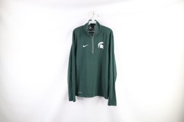 Nike Mens Small Michigan State University Football Half Zip Pullover Top Green - £31.71 GBP