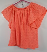 Old Navy Women&#39;s Orange Shirt Top Blouse Peasant top Eyelet Size 8 Medium - $12.86