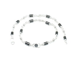 Pure Sterling Silver Indian nazaria black beads bracelet for Babies - £35.88 GBP