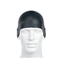 Speedo Adult Plain Moulded Silicone Cap - Black, One Size  - $19.00