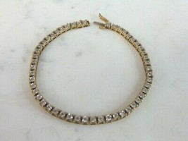 Womens Vintage Estate 10k Gold Diamond Tennis Bracelet 11.6g E980 - £810.99 GBP