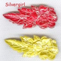 Vintage Hair Clip Accessories Red Gold Leaf Bow - £5.53 GBP+